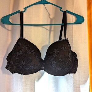 Adore Me Blue and Black Lace Bra
